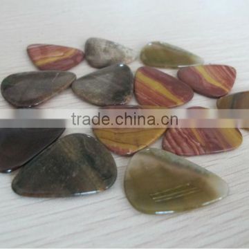 natural semi precious stone guitar picks-Natural mookiate and banded agate stone guitar picks