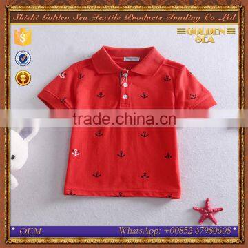 Breathable style short sleeve summer baby boy shirts