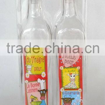 TW66K66 glass oil vinegar bottle with printing