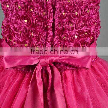 New Fashion Designer One Piece Party Lace Sleeveless Baby Dress Pictures Girl Dresses With Flower Wedding photo-6