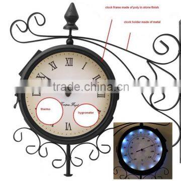 Outdoor solar clock with thermometer and hygrometer(SO6196)