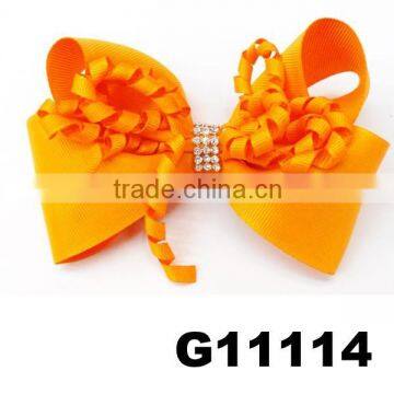 new design crystal grosgrain boutique hair bows wholesale