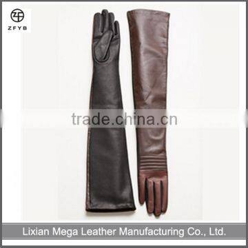 Ladies Western Elbow Long Driving Leather Opera Gloves