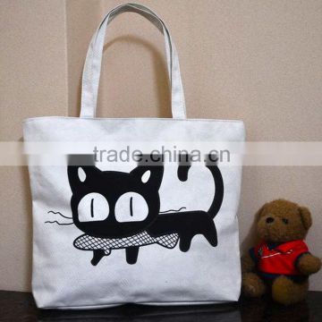 OEM China factory Korean style cute custom cotton shopping bag white portable recyclable shopping cotton bag