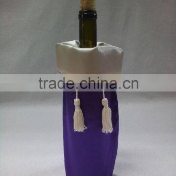 promotional single satin wine bag with tassel