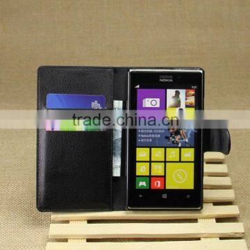 Litchi Pattern Soft Wallet Stand Leather Case For Nokia Lumia 925