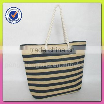 Easy Fashion Polyester Material Beach Bag And Women Handbags Cotton Handle