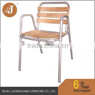 Outdoor garden chair, Aluminum wooden garden chair