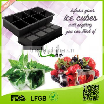 2 inch food grade silicone ice cube trays