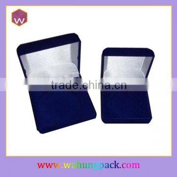 Custom Size Deep Blue Velvet Flocking Coin Box For Gift Wh-0324