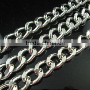 silver color chain curb chain with cut sureface