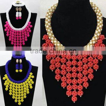 Alibaba China handmade necklace and earrings beads/coral beads necklace jewelry set for bride/Beads necklace for Nigeria wedding                        
                                                Quality Choice
                                       