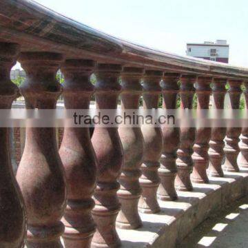 red granite stone railing