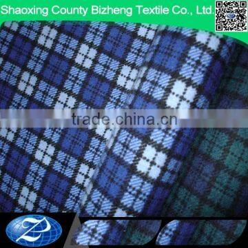 Fashion design cotton printed plaid flannel fabric for bedding