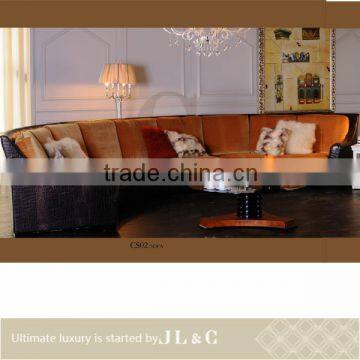 New luxury genuine leather corner sofa with oxhide leather, JS02 set from china supplier-JL&C Furniture