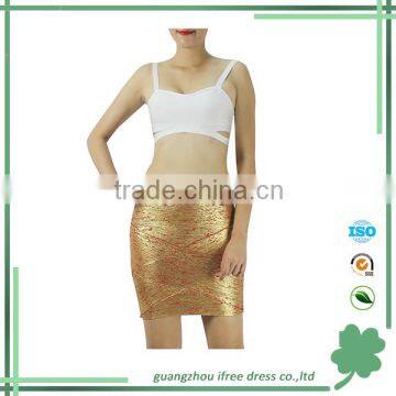 2015 Christmas promotion cheap sexy fashion foil bandage skirts for girls