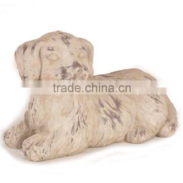 Sitting dog artwork cement dog art and craft