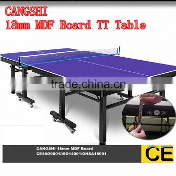 CANGSHI ping pong table /factory indoor double fold table tennis table