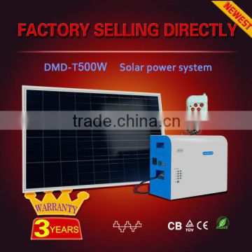 Solar energy modified sine wave output 500w portable solar power system home with solar panel / battery