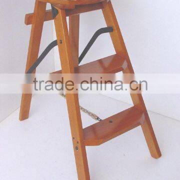 L007 Houseware Folding Wooden Ladder Stool/kick step stool