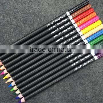 12c 7 inch High quality color dipped matt black round bar color pencil