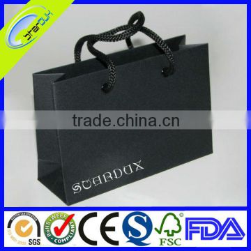 customized black paper bag with logo printing