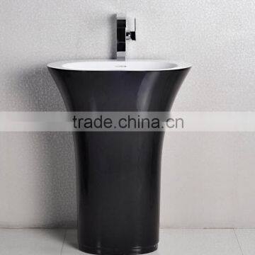 High quality Artificial stone Pedestal Wash Basin, acrylic solid surface freestanding bathroom sink