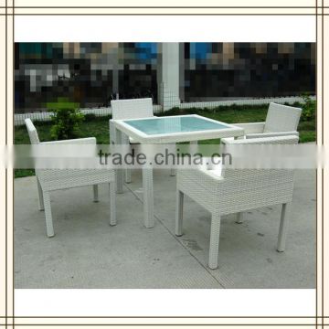 Steel Frame Square white dining set (T505)