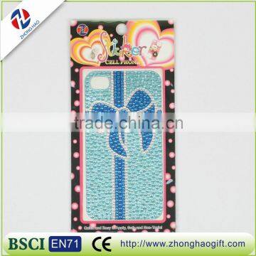 bowknot shape cell phone decorative crystal strass sticker