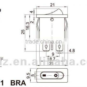 Double Pole Small Pin Mini Rocker Switch T120,rocker Switch Used in Desk USB Mini Fan photo-2