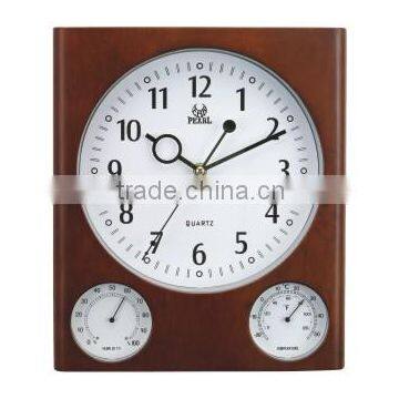 Pearl Quiet Sweep Wooden Square Wall Clcok PW996