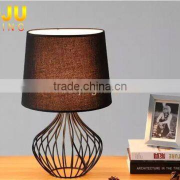 Fabric shade metal table lamps with metal base