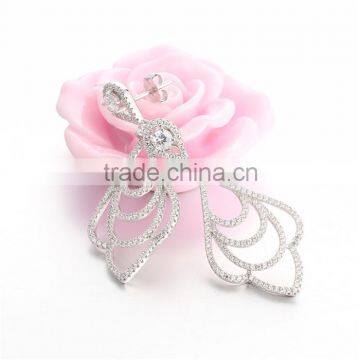 925 Sterling Silver Diamond Bridal Dubai Custom Jewelry Set E0019 photo-5