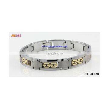 New High Quality Mens Bracelets Gold Link Style With Magnet photo-3