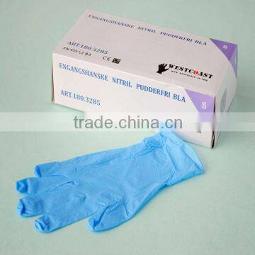 Medium Blue Nitrile Exam Gloves Latex Powder free