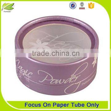 Round paper box with PVC For Powder packaging