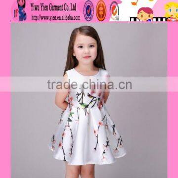 2016 summer hot sale baby girl children dress models satin material cheap flower children latest fashion dress designs
