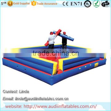 American gladiator joust arena with inflatable gladiator joust sticks