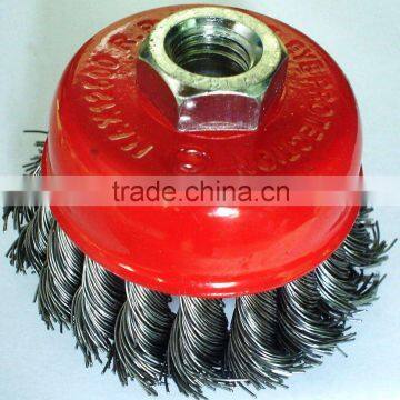 Twisted wire cup brush