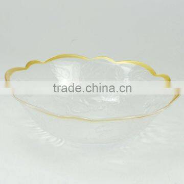 plastic candy bowl with gold edge