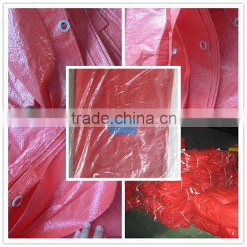 Stock Lot Orange PE Tarpaulin Plastic Canvas