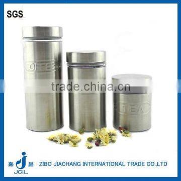 glass tea coffee sugar canister with stainless steel coating