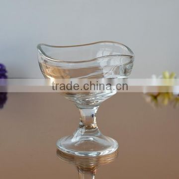 2016 ice cream glass cup with stem high quality glass bowl