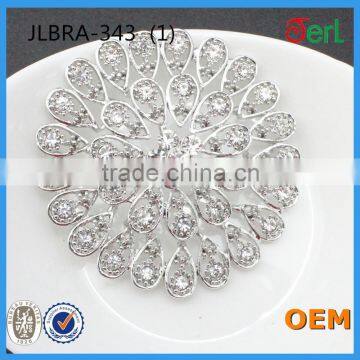 bling bling jewelry custom new design bridal rhinestone silver plated brooch