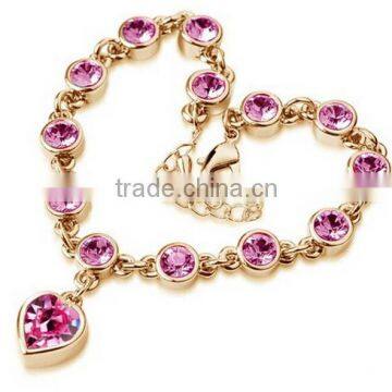 Hot jewelry crystal hearts fashion bracelet