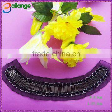 2015 wholesale fashion crystal handmade bead crochet lace collar for garment accessory