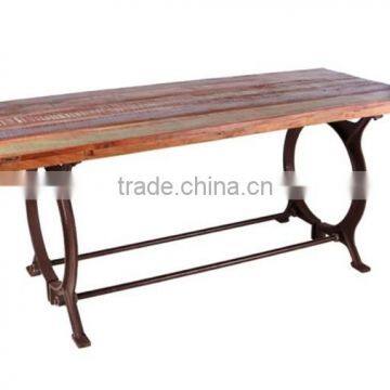 industrial furniture dining table, Metal Wood Dining Table