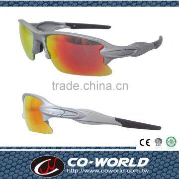 Silver sports glasses, handsome styling of sports glasses, semi-rimless style popular sports eyewear