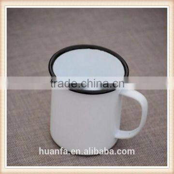 Promotional Gift Items High Quality Personalized Private Label White Enamel Camping Mug Enamel Cup Enamelware Wholesale