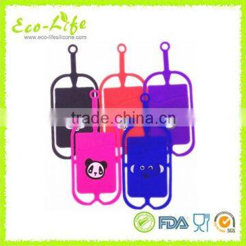 Hot Silicone Neck Strap Card Wallet for Mobile Phone, ID card holder neck wallet